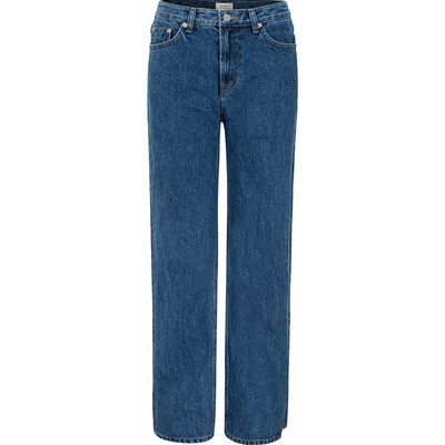 冬季新款美式复古高腰开叉牛仔裤