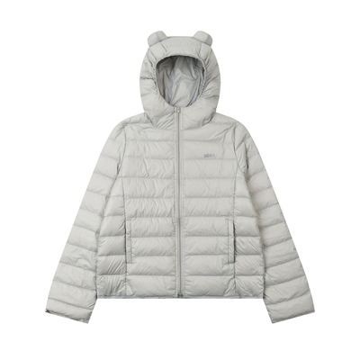 甜酷小熊耳朵连帽90绒排骨羽绒服