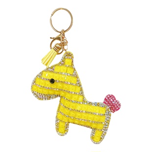 可爱镶钻小马钥匙扣公仔卡通创意汽车钥匙链时尚包包挂件礼品