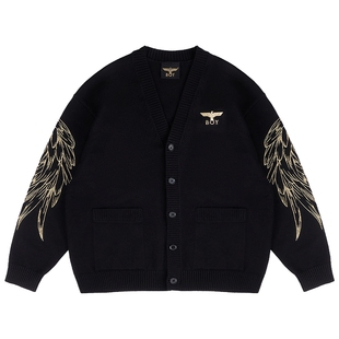 【天使之翼】BOYLONDON开衫针织衫男春情侣款潮牌毛衣外套N64903