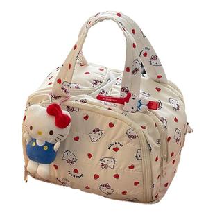 可爱化妆包女2025新款便携大容量分区手提化妆品收纳包旅行洗漱包