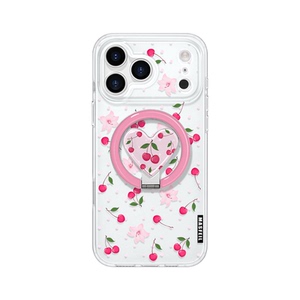 MASFEIL × 樱桃百合适用苹果17Promax手机壳新款Ro9磁吸带支架iPhone16Pro保护套高级感女ip15pm好看超薄14