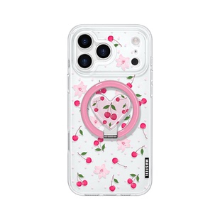 MASFEIL × 樱桃百合适用苹果17Promax手机壳新款Ro9磁吸带支架iPhone16Pro保护套高级感女ip15pm好看超薄14