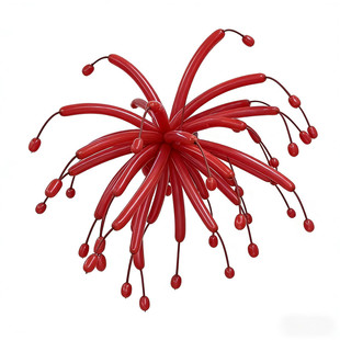 2026新年红色长条烟花气球装饰生日商场教室乔迁元旦氛围场景布置