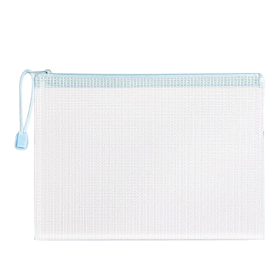 得力防水网格拉链袋附带标签分类