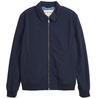 MCS修身翻领斜插袋罗纹下摆夹克