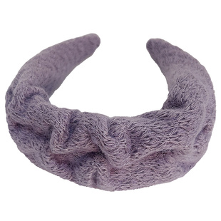 复古毛线褶皱发箍女高颅顶宽边洗脸头箍气质百搭发卡秋冬毛绒发饰