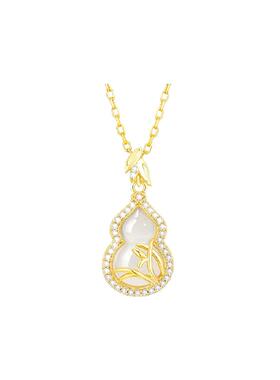 珍·尚银纯银玉髓女款吊坠项链