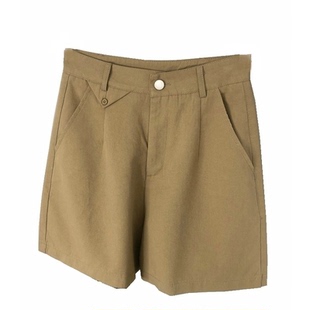 小男孩裤 西装短裤 卡其色百慕大裤子