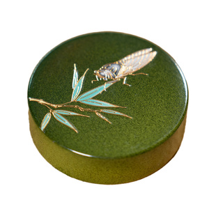 黄铜文创镇纸尺实心纯铜书法国画专用压纸压书圆形超重创意摆件