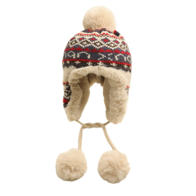 复古费尔岛韩系毛绒帽加厚加绒