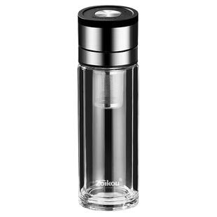 茶杯大容量玻璃杯带盖双层水杯2025新款男士泡茶专用茶水分离杯子