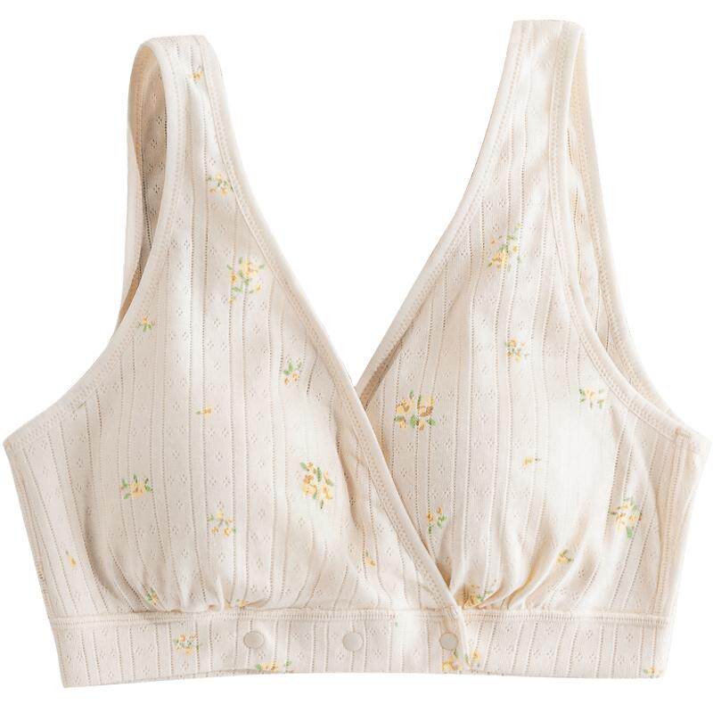 纯棉哺乳内衣产后交叉式喂奶专用孕妇文胸背心式睡觉胸罩春秋大码