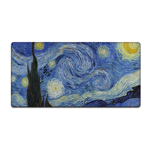 梵高油画风景鼠标垫超大号创意艺术复古达芬奇莫奈毕加索办公桌垫