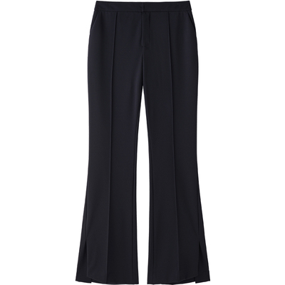 LANDI黑色高腰修身微喇裤