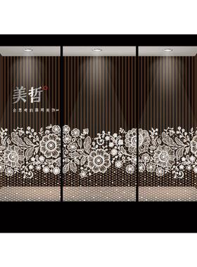 精致蕾丝花边橱窗装饰静电贴纸