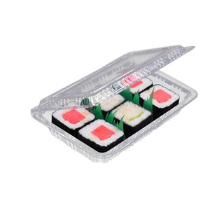 一次性寿司盒长方形餐盒透明打包盒肉卷食品盒水果包装盒大中小深