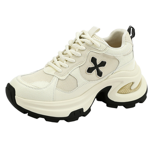 UBZ 十字花厚底老爹鞋女2026年春季新款增高透气跑步鞋休闲运动鞋