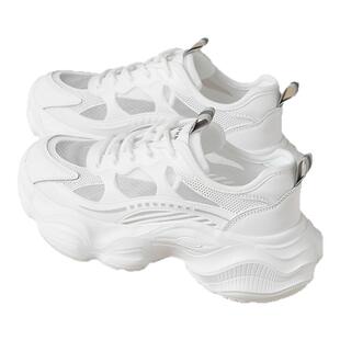 达芙妮厚底老爹鞋女款2026新款春夏软底运动休闲透气网面小白鞋子