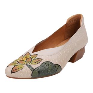 搭配相伴真皮旗袍单鞋女国风鞋子新款软底皮鞋中国风复古羊皮女鞋