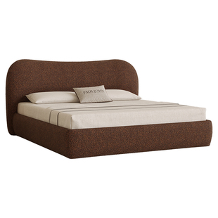 PAULJOHN新款进口棉麻布艺双人床主卧极简别墅卧室设计师1.8米床