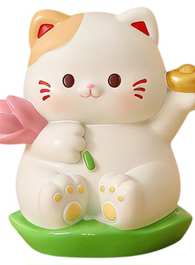 招财猫摆件办公桌面可爱装饰工位