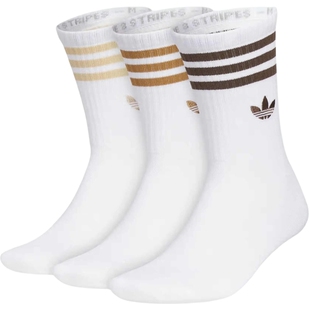 阿迪达斯三叶草袜子男女中筒纯棉3双装百搭刺绣金标正品运动袜