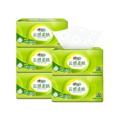 心相印云感90抽3层S码抽纸柔肤家用餐巾纸卫生纸加厚厕纸柔软亲肤