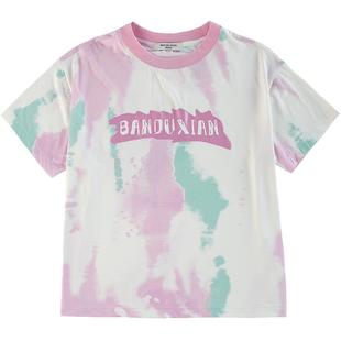 亲子女童夏装速干衣t恤短袖女孩中大童夏季运动休闲透气体恤上衣