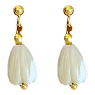 新中式白兰花气质冷淡风耳环女2025新款爆款轻奢高级感小众耳钉