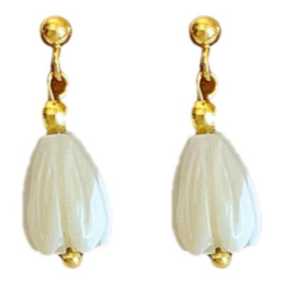 新中式白兰花气质冷淡风耳环女2026新款爆款轻奢高级感小众耳钉