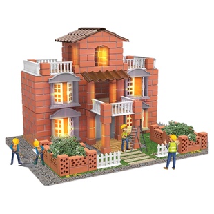 泥瓦匠盖房子砌墙玩具真砖块头新年节儿童建筑手工diy小屋迷你水