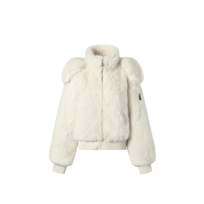 JAC FLEURANT秋冬新品毛绒拼螺纹外套时尚百搭