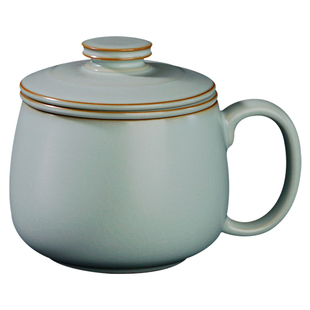 青澹汝窑陶瓷杯带盖大容量复古杯子景德镇办公杯泡茶水杯过滤茶杯