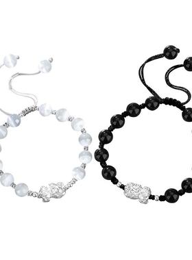 Name.s999足银貔貅情侣手链一对