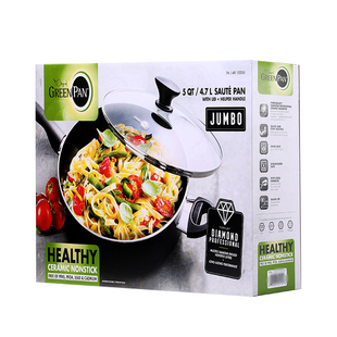 美国进口GreenPan格林攀陶瓷涂层平底锅不粘锅家用炒菜煤气燃气灶