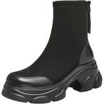 TATA他她喵爪靴2025冬季时装靴弹力靴女靴瘦瘦靴加绒短靴CEG07DZ5