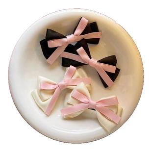 蝴蝶结丝带发夹甜美可爱发饰边夹固定头发夹子直发长发头饰刘海夹