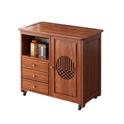 实木移动茶水柜中式茶几茶桌边柜