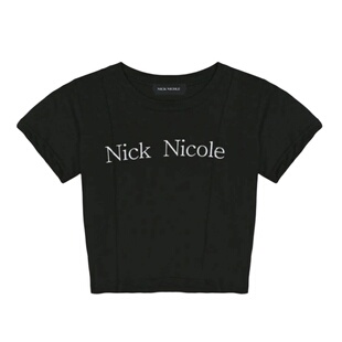 NICK&NICOLE NICOLE PINTUCK 短款T恤_黑色 MUSI韩国官网直邮进口