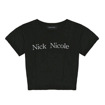 NICK&NICOLE NICOLE PINTUCK 短款T恤_黑色 MUSI韩国官网直邮进口