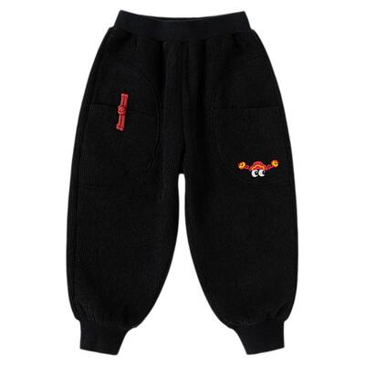 嘟嘟家儿童裤子冬季加绒加厚宝宝长裤灯芯绒男童束脚裤冬季拜年服