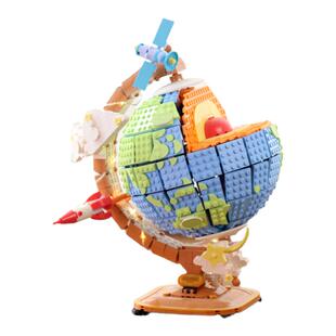 未及地球仪模型科技馆益智拼装积木创意世界地图高难度桌面摆件