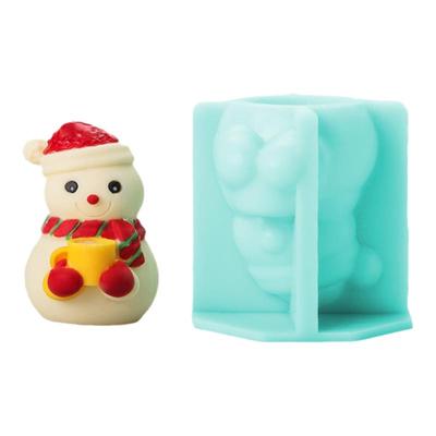 圣诞节雪人模具硅胶巧克力敲敲乐