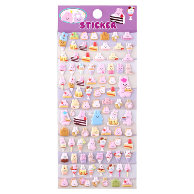 闪乐日系卡通美食3D泡棉贴纸