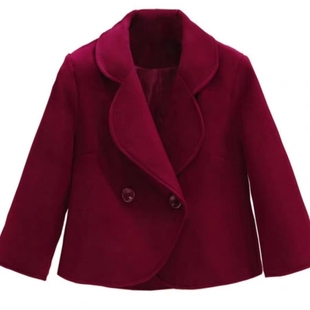 小香风短款呢子外套女装秋冬小个子韩系气质减龄百搭毛呢开衫上衣