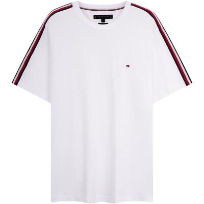 Tommy男装珠地网眼条纹织带T恤