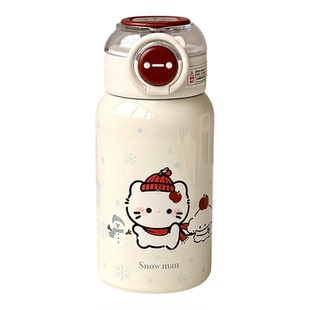 可爱小猫保温杯女生高颜值水杯带吸管2025新款便携咖啡杯大容量