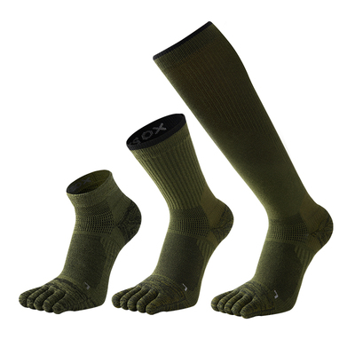 美利奴羊毛梯度压力压缩五指男袜