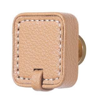 烁盾个性意式皮质拉手纯手工衣柜门拉手厨房圆形抽屉单孔纽扣拉手